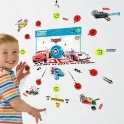 Stickers Horloge Cars