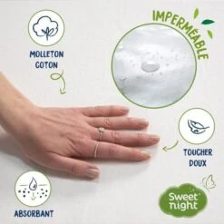 SWEET NIGHT Protege Matelas Imperméable Anti-acariens Traitement Végétal Greenfirst - 180 X 200 Cm - Blanc -Lexibook Magasin sweet night protege matelas impermeable anti acariens traitement vegetal greenfirst 180 x 200 cm blanc 3377720104729 759834