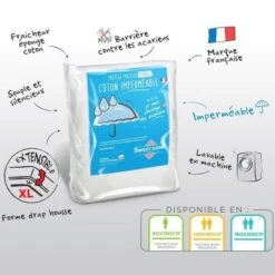 SWEETHOME Protege-matelas éponge 100% Coton - Imperméable - 90x190 Cm -Lexibook Magasin sweethome protege matelas eponge 100 coton impermeable 90x190 cm 3377720104132 598587