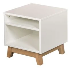 Table De Chevet 2 Niches Laqué Blanc Et Pieds Hêtre Massif Nandy -Lexibook Magasin table de chevet 2 niches laque blanc et pieds hetre massif trendy 5414375168435 591875