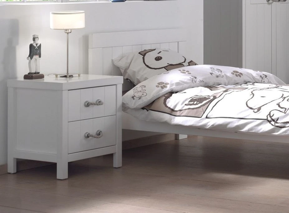 Table De Chevet 2 Tiroirs Bois Laqué Blanc Lewis 4 Table De Chevet 2 Tiroirs Bois Laqué Blanc Lewis – Image 2