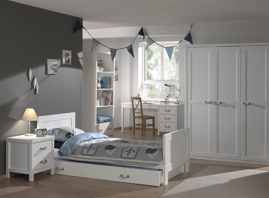 Table De Chevet 2 Tiroirs Bois Laqué Blanc Lewis 6 Table De Chevet 2 Tiroirs Bois Laqué Blanc Lewis – Image 4