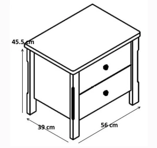 Table De Chevet 2 Tiroirs Gris Et Rose Girly 6 Table De Chevet 2 Tiroirs Gris Et Rose Girly – Image 4