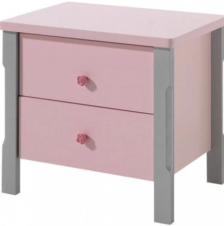 Table De Chevet 2 Tiroirs Gris Et Rose Girly 3 Table De Chevet 2 Tiroirs Gris Et Rose Girly