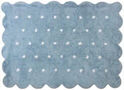 Tapis 100% Coton Biscuit Bleu 120x160