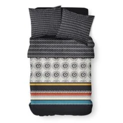 TODAY Parure De Couette Sunshine #1.5 - 100% Coton - 220 X 240 Cm - Noir Et Blanc -Lexibook Magasin today parure de couette sunshine 1 5 100 coton 220 x 240 cm noir et blanc 3574641024710 424293