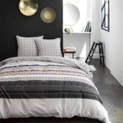 TODAY Parure De Couette Sunshine #2.32 - 100% Coton - 220 X 240 Cm - Rose Et Noir