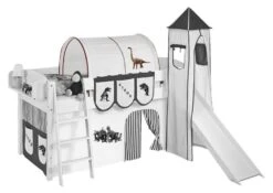 Tunnel Beige Et Marron Dinosaures Milo Pour Lit Mezzanine Enfant