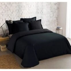 VISION Parure De Couette Unie - 240 X 260 Cm - Noir