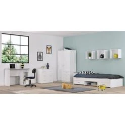 Lit Enfant Contemporain Blanc Mat - L 90 X P 200 Cm -Lexibook Magasin zodiac lit enfant contemporain blanc mat l 90 x p 200 cm 3480940174622 560030