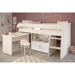 ZOLA Lit Combiné Enfant - Contemporain - Acacia/Blanc - 90 X 200 Cm -Lexibook Magasin zola lit combine enfant contemporain acacia blanc 90 x 200 cm 3480940226246 486984