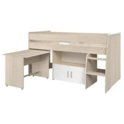 ZOLA Lit Combiné Enfant - Contemporain - Acacia/Blanc - 90 X 200 Cm -Lexibook Magasin zola lit combine enfant contemporain acacia blanc 90 x 200 cm 3480940226246 486986